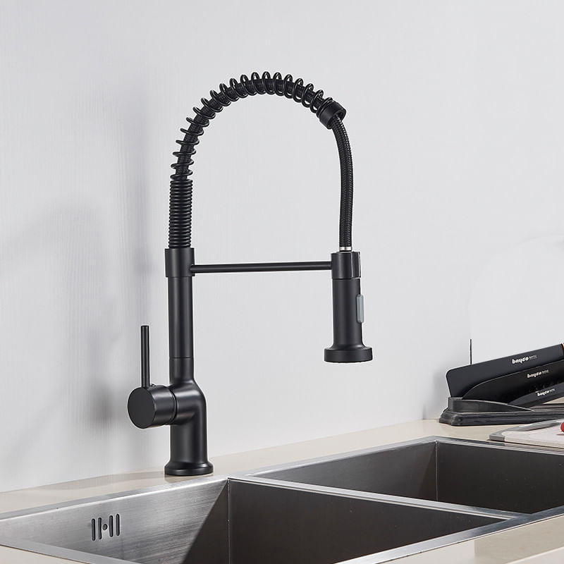 Casa si Gradina - Sanitare - Chiuveta bucatarie si accesorii - Baterii bucatarie - Baterie chiuveta bucatarie, Blackswan, Tip M157, 2 moduri, model negru mat, dimensiune 45 cm - Infinity.ro