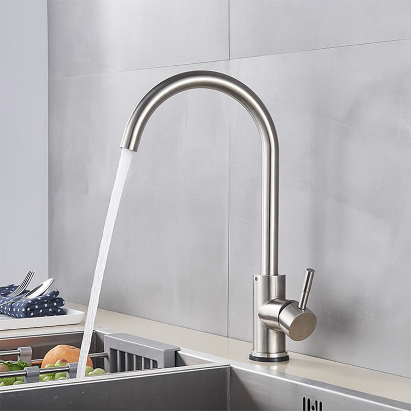 Casa si Gradina - Sanitare - Chiuveta bucatarie si accesorii - Baterii bucatarie - Baterie chiuveta bucatarie, Blackswan, Tip M282, model nichel rotund, dimensiune 36 cm - Infinity.ro
