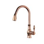 Casa si Gradina - Sanitare - Chiuveta bucatarie si accesorii - Baterii bucatarie - Baterie chiuveta bucatarie, Blackswan, Tip M352 cu 2 moduri, model auriu rose lucios, dimensiune 41 cm - Infinity.ro