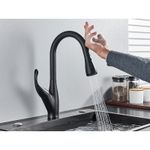 Casa si Gradina - Sanitare - Chiuveta bucatarie si accesorii - Baterii bucatarie - Baterie chiuveta bucatarie, Blackswan, Tip M168 cu senzor, 2 moduri si buton pauza, model negru, dimensiune 44.5 cm - Infinity.ro