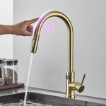 Casa si Gradina - Sanitare - Chiuveta bucatarie si accesorii - Baterii bucatarie - Baterie chiuveta bucatarie, Blackswan, Tip M277, cu senzor, afisaj LCD si 2 moduri, model auriu, dimensiune 44 cm - Infinity.ro