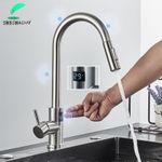 Casa si Gradina - Sanitare - Chiuveta bucatarie si accesorii - Baterii bucatarie - Baterie chiuveta bucatarie, Blackswan, Tip M276, cu senzor, afisaj LCD si 2 moduri, model nichel, dimensiune 44 cm - Infinity.ro