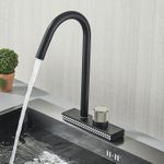 Casa si Gradina - Sanitare - Chiuveta bucatarie si accesorii - Baterii bucatarie - Baterie chiuveta bucatarie, Blackswan, Tip M343, model negru cu 2 moduri si pipa rotativa, dimensiune 36.5 cm - Infinity.ro