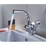 Casa si Gradina - Sanitare - Chiuveta bucatarie si accesorii - Baterii bucatarie - Baterie chiuveta bucatarie, Blackswan, Tip M182, cu LED si dus, model crom, dimensiune 25 cm - Infinity.ro