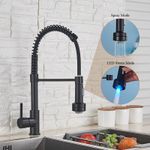 Casa si Gradina - Sanitare - Chiuveta bucatarie si accesorii - Baterii bucatarie - Baterie chiuveta bucatarie, Blackswan, Tip M154, cu LED si 2 moduri, model negru mat, dimensiune 44 cm - Infinity.ro