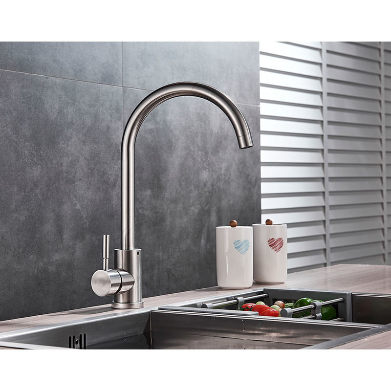Casa si Gradina - Sanitare - Chiuveta bucatarie si accesorii - Baterii bucatarie - Baterie chiuveta bucatarie, Blackswan, Tip M282, model nichel rotund, dimensiune 36 cm - Infinity.ro