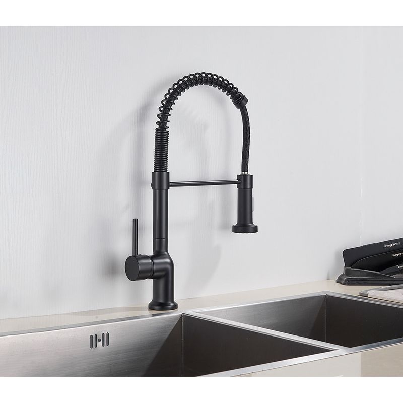 Casa si Gradina - Sanitare - Chiuveta bucatarie si accesorii - Baterii bucatarie - Baterie chiuveta bucatarie, Blackswan, Tip M157, 2 moduri, model negru mat, dimensiune 45 cm - Infinity.ro