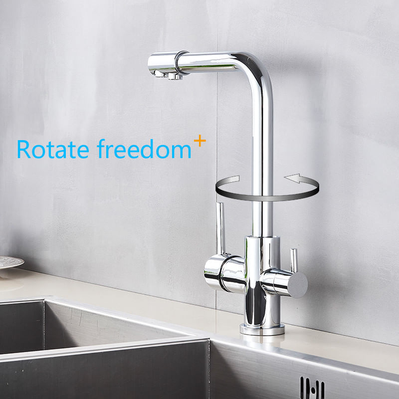 Casa si Gradina - Sanitare - Chiuveta bucatarie si accesorii - Baterii bucatarie - Baterie chiuveta bucatarie, Blackswan, Tip M3 cu iesire pentru apa purificata, model crom, dimensiune 33 cm - Infinity.ro