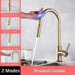 Casa si Gradina - Sanitare - Chiuveta bucatarie si accesorii - Baterii bucatarie - Baterie chiuveta bucatarie, Blackswan, Tip M30 cu senzor, model auriu mat, dimensiune 40 cm - Infinity.ro