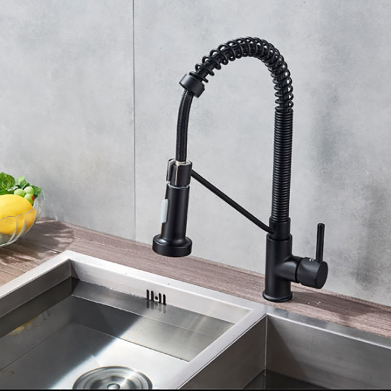 Casa si Gradina - Sanitare - Chiuveta bucatarie si accesorii - Baterii bucatarie - Baterie chiuveta bucatarie, Blackswan, Tip M150, cu 2 moduri, model negru, dimensiune 39 cm - Infinity.ro