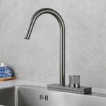Casa si Gradina - Sanitare - Chiuveta bucatarie si accesorii - Baterii bucatarie - Baterie chiuveta bucatarie, Blackswan, Tip M344, model gri antracit cu 2 moduri si pipa rotativa, dimensiune 36.5 cm - Infinity.ro
