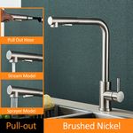Casa si Gradina - Sanitare - Chiuveta bucatarie si accesorii - Baterii bucatarie - Baterie chiuveta bucatarie, Blackswan, Tip M246, model nichel mat cu dus retractabil, dimensiune 35 cm - Infinity.ro