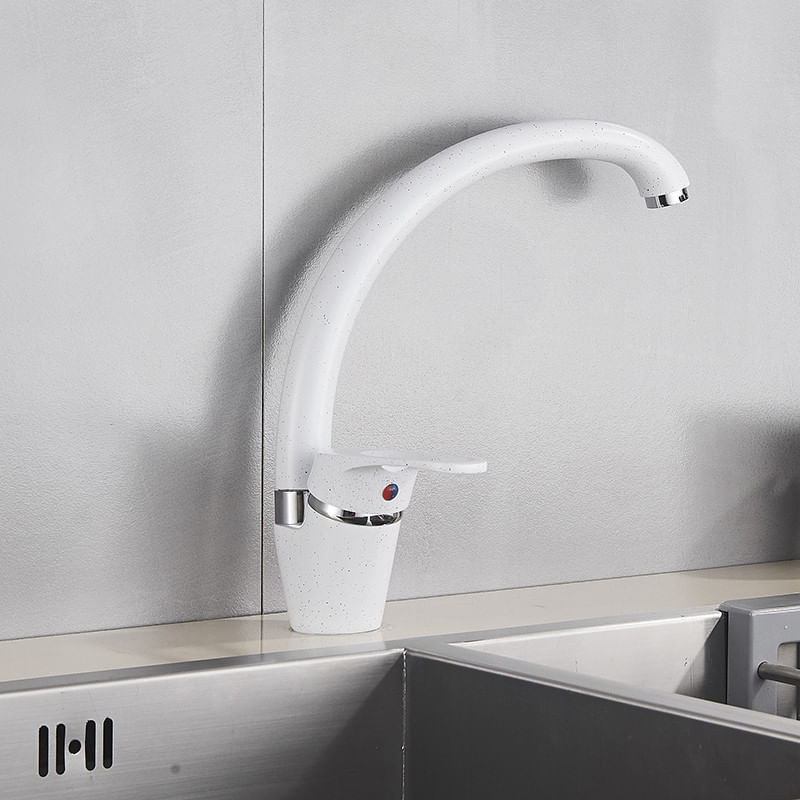 Casa si Gradina - Sanitare - Chiuveta bucatarie si accesorii - Baterii bucatarie - Baterie chiuveta bucatarie, Blackswan, Tip M265, model alb cu puncte, dimensiune 30 cm - Infinity.ro