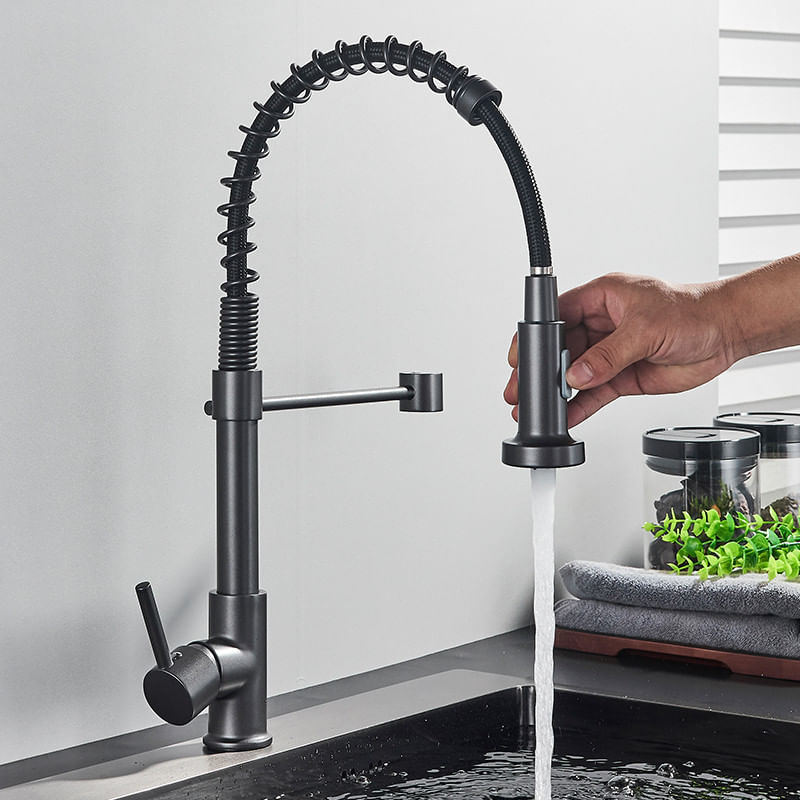 Casa si Gradina - Sanitare - Chiuveta bucatarie si accesorii - Baterii bucatarie - Baterie chiuveta bucatarie, Blackswan, Tip M237, model gri antracit, dimensiune 44 cm - Infinity.ro