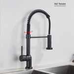 Casa si Gradina - Sanitare - Chiuveta bucatarie si accesorii - Baterii bucatarie - Baterie chiuveta bucatarie, Blackswan, Tip M157, 2 moduri, model negru mat, dimensiune 45 cm - Infinity.ro