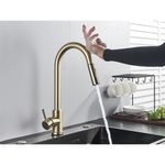Casa si Gradina - Sanitare - Chiuveta bucatarie si accesorii - Baterii bucatarie - Baterie chiuveta bucatarie, Blackswan, Tip M30 cu senzor, model auriu mat, dimensiune 40 cm - Infinity.ro