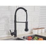 Casa si Gradina - Sanitare - Chiuveta bucatarie si accesorii - Baterii bucatarie - Baterie chiuveta bucatarie, Blackswan, Tip M154, cu LED si 2 moduri, model negru mat, dimensiune 44 cm - Infinity.ro