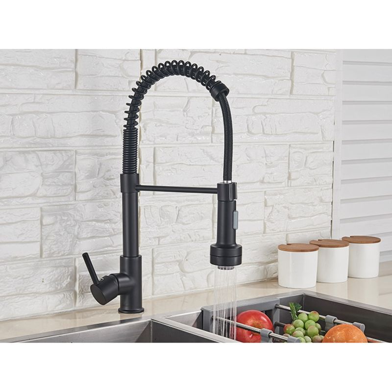 Casa si Gradina - Sanitare - Chiuveta bucatarie si accesorii - Baterii bucatarie - Baterie chiuveta bucatarie, Blackswan, Tip M154, cu LED si 2 moduri, model negru mat, dimensiune 44 cm - Infinity.ro