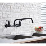 Casa si Gradina - Sanitare - Chiuveta bucatarie si accesorii - Baterii bucatarie - Baterie chiuveta bucatarie, Blackswan, Tip M253, model negru mat cu montare pe perete, dimensiune 32 cm - Infinity.ro