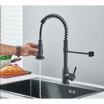 Casa si Gradina - Sanitare - Chiuveta bucatarie si accesorii - Baterii bucatarie - Baterie chiuveta bucatarie, Blackswan, Tip M364, model negru, cu dus mobil si 2 moduri, dimensiune 41 cm - Infinity.ro