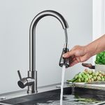 Casa si Gradina - Sanitare - Chiuveta bucatarie si accesorii - Baterii bucatarie - Baterie chiuveta bucatarie, Blackswan, Tip M263 cu 2 moduri si buton Pauza, model gri antracit, dimensiune 42.5 cm - Infinity.ro
