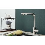 Casa si Gradina - Sanitare - Chiuveta bucatarie si accesorii - Baterii bucatarie - Baterie chiuveta bucatarie, Blackswan, Tip M246, model nichel mat cu dus retractabil, dimensiune 35 cm - Infinity.ro