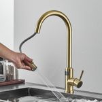 Casa si Gradina - Sanitare - Chiuveta bucatarie si accesorii - Baterii bucatarie - Baterie chiuveta bucatarie, Blackswan, Tip M277, cu senzor, afisaj LCD si 2 moduri, model auriu, dimensiune 44 cm - Infinity.ro