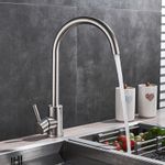 Casa si Gradina - Sanitare - Chiuveta bucatarie si accesorii - Baterii bucatarie - Baterie chiuveta bucatarie, Blackswan, Tip M282, model nichel rotund, dimensiune 36 cm - Infinity.ro