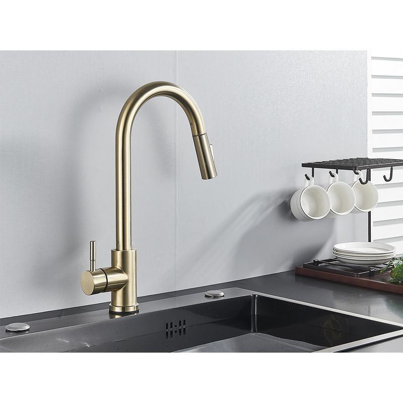 Casa si Gradina - Sanitare - Chiuveta bucatarie si accesorii - Baterii bucatarie - Baterie chiuveta bucatarie, Blackswan, Tip M30 cu senzor, model auriu mat, dimensiune 40 cm - Infinity.ro