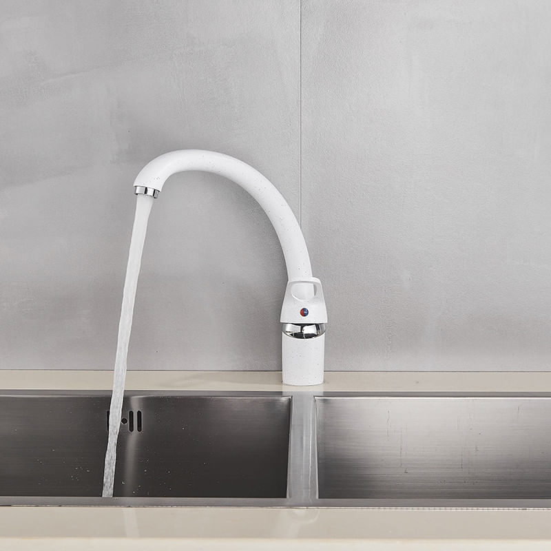 Casa si Gradina - Sanitare - Chiuveta bucatarie si accesorii - Baterii bucatarie - Baterie chiuveta bucatarie, Blackswan, Tip M265, model alb cu puncte, dimensiune 30 cm - Infinity.ro