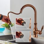 Casa si Gradina - Sanitare - Chiuveta bucatarie si accesorii - Baterii bucatarie - Baterie chiuveta bucatarie, Blackswan, Tip M352 cu 2 moduri, model auriu rose lucios, dimensiune 41 cm - Infinity.ro