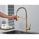 Casa si Gradina - Sanitare - Chiuveta bucatarie si accesorii - Baterii bucatarie - Baterie chiuveta bucatarie, Blackswan, Tip M323, model auriu mat cu 3 moduri si dus retractabil, dimensiune 49 cm - Infinity.ro