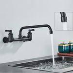 Casa si Gradina - Sanitare - Chiuveta bucatarie si accesorii - Baterii bucatarie - Baterie chiuveta bucatarie, Blackswan, Tip M253, model negru mat cu montare pe perete, dimensiune 32 cm - Infinity.ro