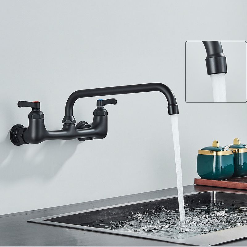 Casa si Gradina - Sanitare - Chiuveta bucatarie si accesorii - Baterii bucatarie - Baterie chiuveta bucatarie, Blackswan, Tip M253, model negru mat cu montare pe perete, dimensiune 32 cm - Infinity.ro