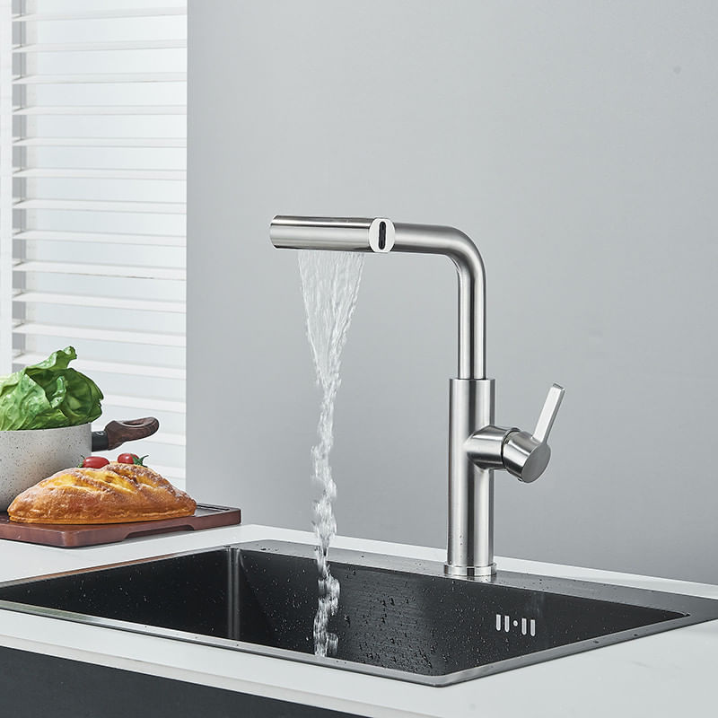 Casa si Gradina - Sanitare - Chiuveta bucatarie si accesorii - Baterii bucatarie - Baterie chiuveta bucatarie, Blackswan, Tip M359, model nichel, cu dus mobil cu 4 moduri, dimensiune 33.5 cm - Infinity.ro