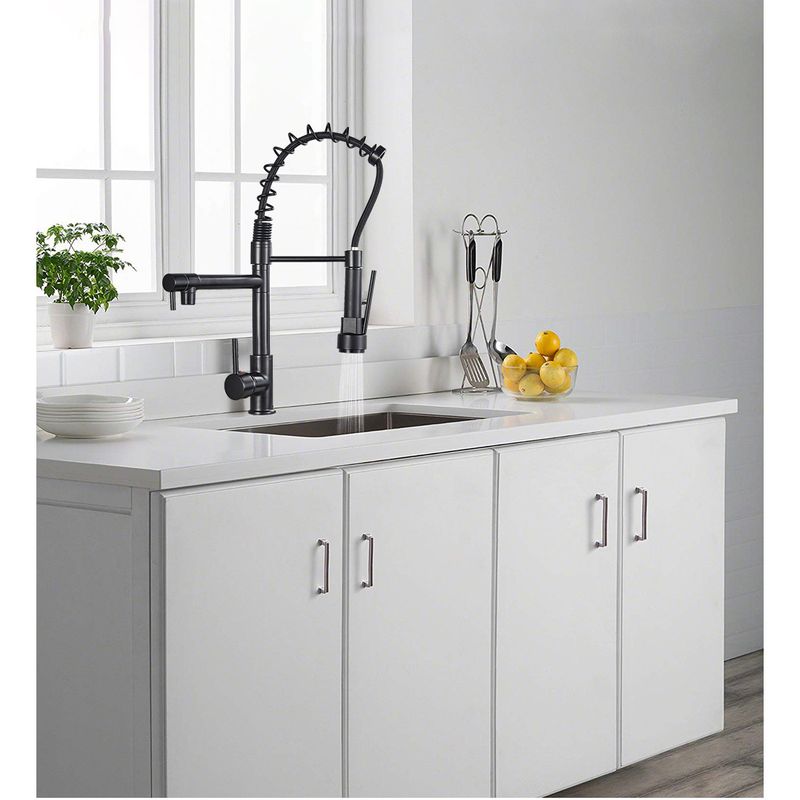 Casa si Gradina - Sanitare - Chiuveta bucatarie si accesorii - Baterii bucatarie - Baterie chiuveta bucatarie, Blackswan, Tip M125 cu 2 moduri, negru antichizat, 47 cm - Infinity.ro