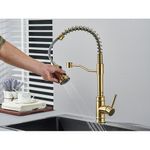 Casa si Gradina - Sanitare - Chiuveta bucatarie si accesorii - Baterii bucatarie - Baterie chiuveta bucatarie, Blackswan, Tip M323, model auriu mat cu 3 moduri si dus retractabil, dimensiune 49 cm - Infinity.ro