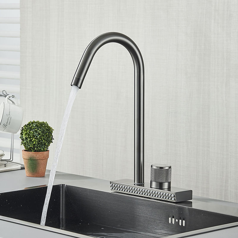 Casa si Gradina - Sanitare - Chiuveta bucatarie si accesorii - Baterii bucatarie - Baterie chiuveta bucatarie, Blackswan, Tip M344, model gri antracit cu 2 moduri si pipa rotativa, dimensiune 36.5 cm - Infinity.ro
