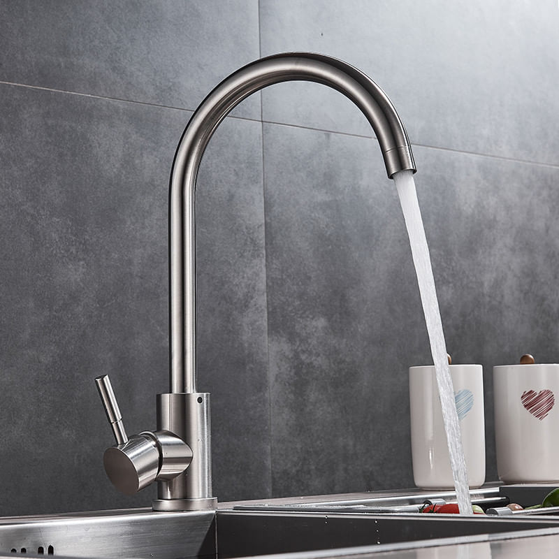 Casa si Gradina - Sanitare - Chiuveta bucatarie si accesorii - Baterii bucatarie - Baterie chiuveta bucatarie, Blackswan, Tip M282, model nichel rotund, dimensiune 36 cm - Infinity.ro