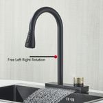 Casa si Gradina - Sanitare - Chiuveta bucatarie si accesorii - Baterii bucatarie - Baterie chiuveta bucatarie, Blackswan, Tip M296, cu 3 moduri si optiune Rainfall, model negru mat, dimensiune 41.5 cm - Infinity.ro
