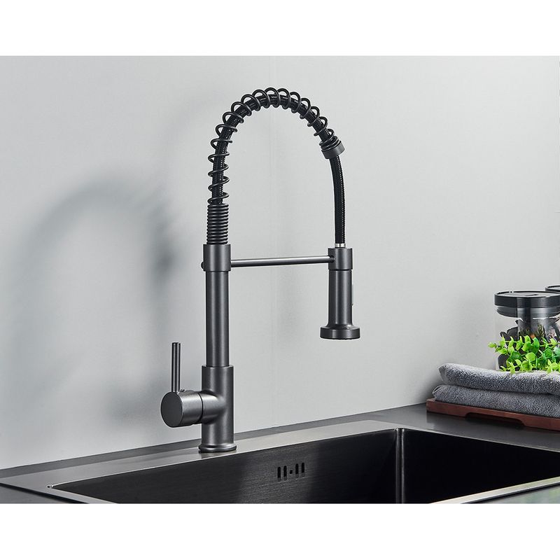 Casa si Gradina - Sanitare - Chiuveta bucatarie si accesorii - Baterii bucatarie - Baterie chiuveta bucatarie, Blackswan, Tip M237, model gri antracit, dimensiune 44 cm - Infinity.ro