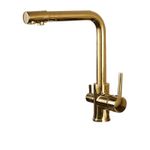 Casa si Gradina - Sanitare - Chiuveta bucatarie si accesorii - Baterii bucatarie - Baterie chiuveta bucatarie, Blackswan, Tip M5 cu iesire pentru apa purificata, model auriu, dimensiune 32 cm - Infinity.ro