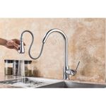 Casa si Gradina - Sanitare - Chiuveta bucatarie si accesorii - Baterii bucatarie - Baterie chiuveta bucatarie, Blackswan, Tip M69 cu 2 moduri si buton Pauza, model crom, dimensiune 43 cm - Infinity.ro