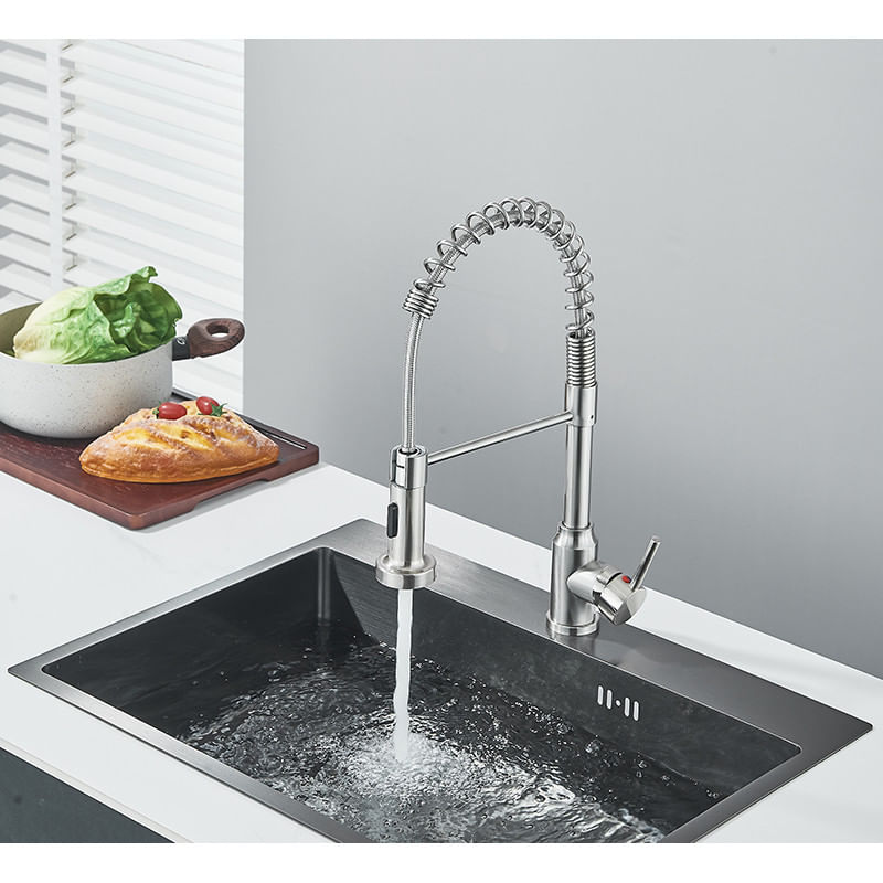 Casa si Gradina - Sanitare - Chiuveta bucatarie si accesorii - Baterii bucatarie - Baterie chiuveta bucatarie, Blackswan, Tip M367, model nichel, cu dus mobil si 2 moduri, dimensiune 41 cm - Infinity.ro