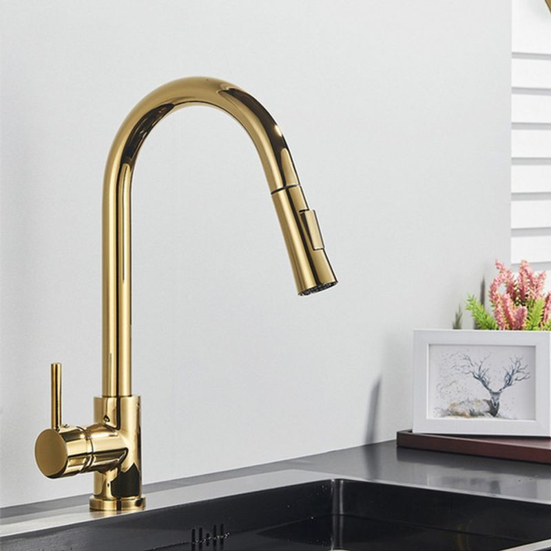 Casa si Gradina - Sanitare - Chiuveta bucatarie si accesorii - Baterii bucatarie - Baterie chiuveta bucatarie, Blackswan, Tip M39, model auriu lucios, dimensiune 40 cm - Infinity.ro