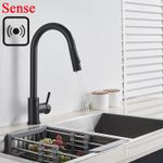 Casa si Gradina - Sanitare - Chiuveta bucatarie si accesorii - Baterii bucatarie - Baterie chiuveta bucatarie, Blackswan, Tip M40 cu smart senzor, model negru, dimensiune 40 cm - Infinity.ro