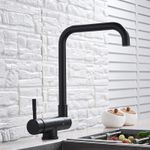 Casa si Gradina - Sanitare - Chiuveta bucatarie si accesorii - Baterii bucatarie - Baterie chiuveta bucatarie, Blackswan, Tip M46.1 pliabila - cu montare la geam, model negru, dimensiune 35 cm - Infinity.ro