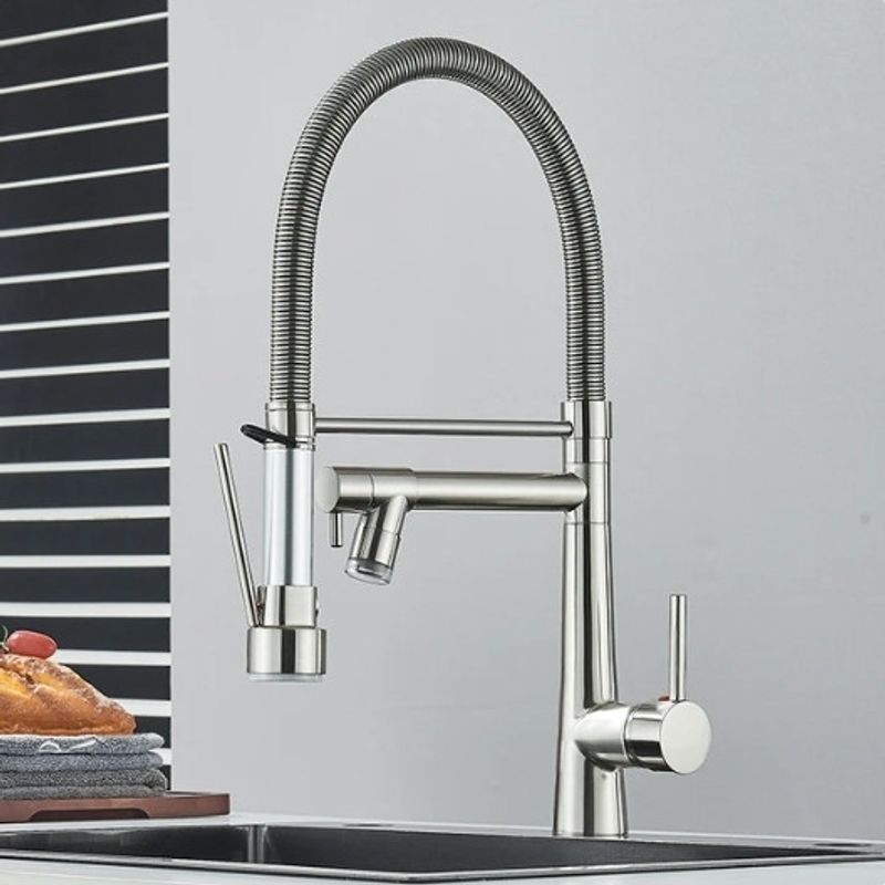 Casa si Gradina - Sanitare - Chiuveta bucatarie si accesorii - Baterii bucatarie - Baterie chiuveta bucatarie, Blackswan, Tip M354, model nichel, cu LED si dus mobil, dimensiune 49 cm - Infinity.ro