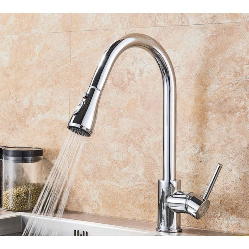Casa si Gradina - Sanitare - Chiuveta bucatarie si accesorii - Baterii bucatarie - Baterie chiuveta bucatarie, Blackswan, Tip M69 cu 2 moduri si buton Pauza, model crom, dimensiune 43 cm - Infinity.ro