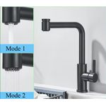Casa si Gradina - Sanitare - Chiuveta bucatarie si accesorii - Baterii bucatarie - Baterie chiuveta bucatarie, Blackswan, Tip M378 cu 2 moduri si dus extractibil, model negru mat, dimensiune 32 cm - Infinity.ro